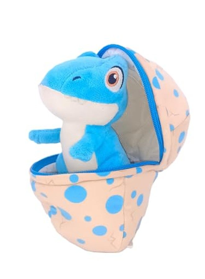 Dimpy Stuff Dinosaur Plush Toy with Egg Shell, Blue, 16 cm - Image 4